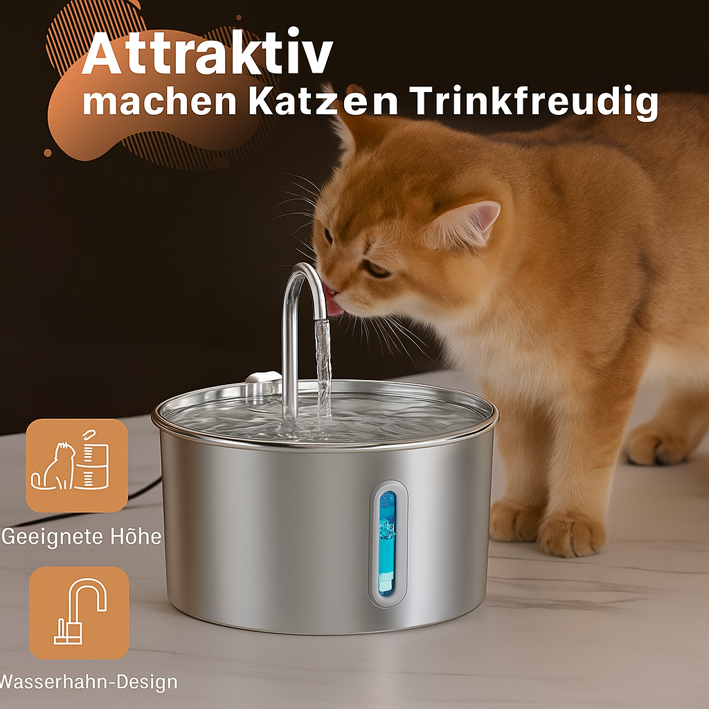 PuraPaws Automatischer Katzenbrunnen – Leise, Hygienisch & Langlebig für gesunde Haustiere
