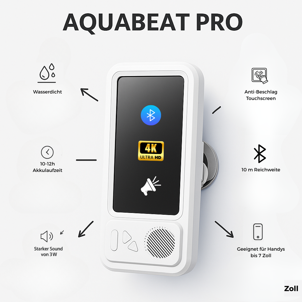 AquaBeat Pro - Genieße deine Lieblingsmusik – selbst im Dampf